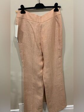 Akris Peach Linen Blend Wide-Leg Pants